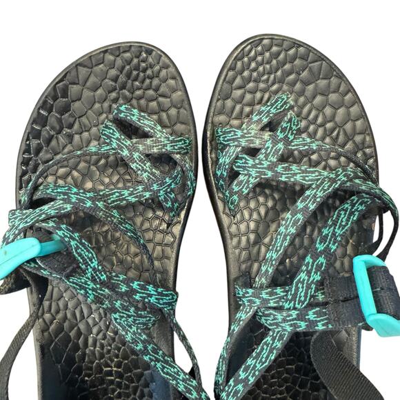 Chaco Women’s Updraft X2 Sandals Size 8 Teal/Black Ecotread Adjustable Hiking - Picture 2 of 6